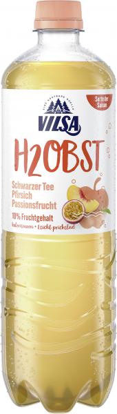 Vilsa H2Obst Schwarzer Tee Pfirsich-Passionsfrucht PET (Einweg)