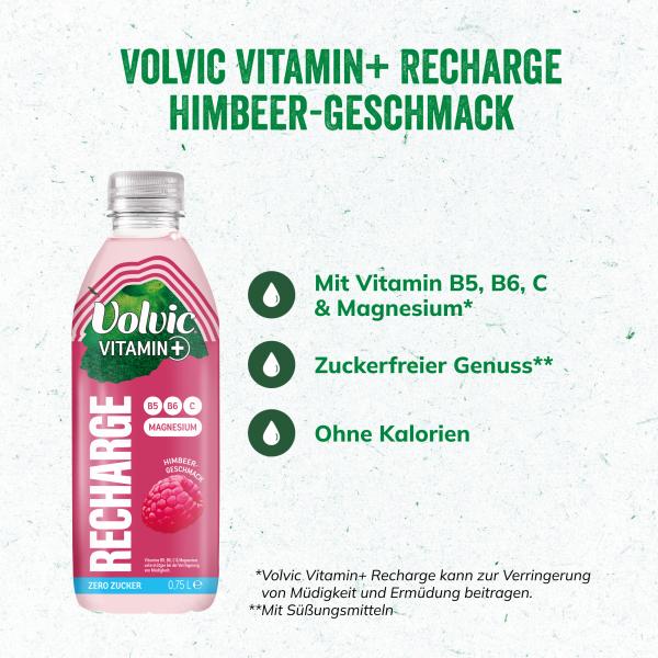 Volvic Recharge Vitamin Plus Himbeere (Einweg)