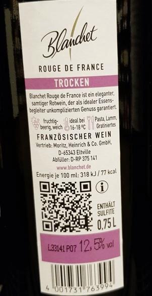 Blanchet Rouge de France Rotwein trocken