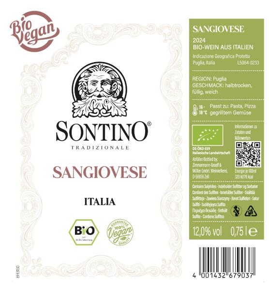 Sontino Tradizionale Sangiovese Rotwein halbtrocken