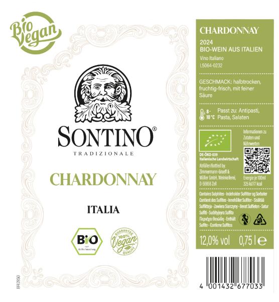 Sontino Tradizionale Chardonnay Weißwein halbtrocken