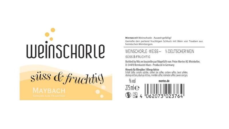 Maybach Weinschorle Weiß süß & fruchtig