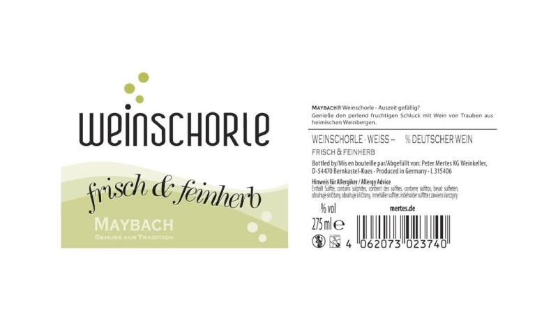 Maybach Weinschorle Weiß frisch & feinherb