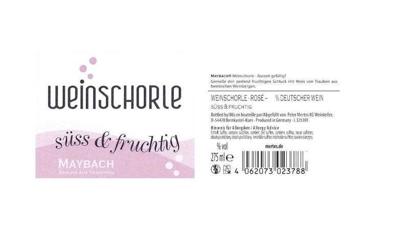 Maybach Weinschorle Rose süß & fruchtig