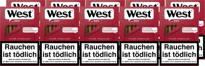 West Red Filter Cigarillos