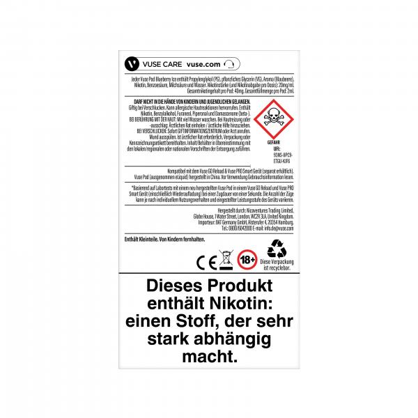Vuse Pod Blueberry Ice 20mg - 9.95 EUR