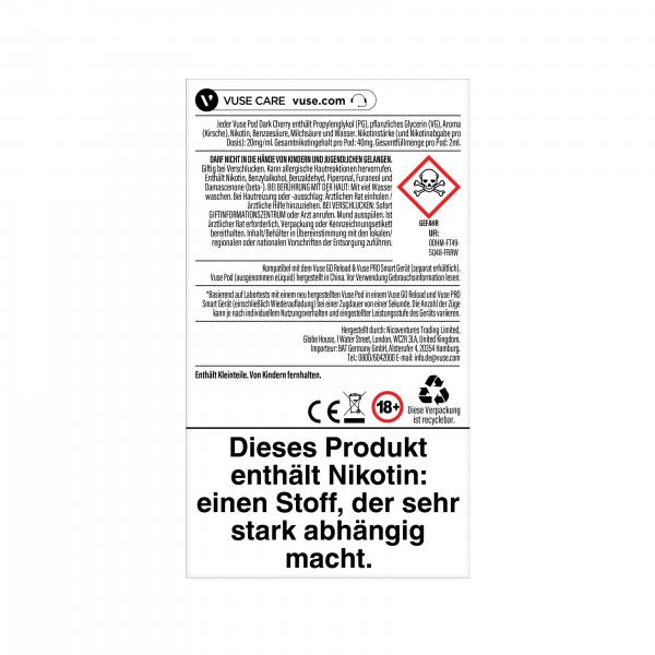Vuse Pod Dark Cherry 20mg - 9.95 EUR