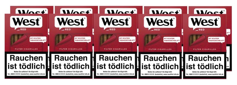 West Red Filter Cigarillos