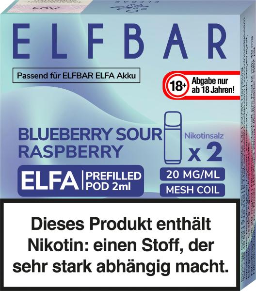 Elfbar Elfa Pod Blueberry Sour Rasberry 20mg/ml - 8,99 EUR