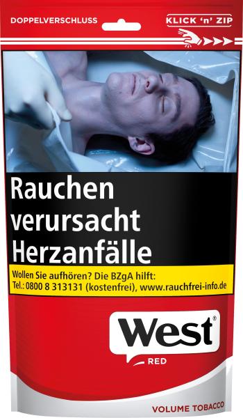 West Red Volume Tobacco Zip Bag