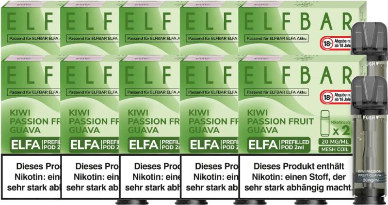 Elfbar Elfa Pod Kiwi Passion Guava 20mg/ml - 8,99 EUR