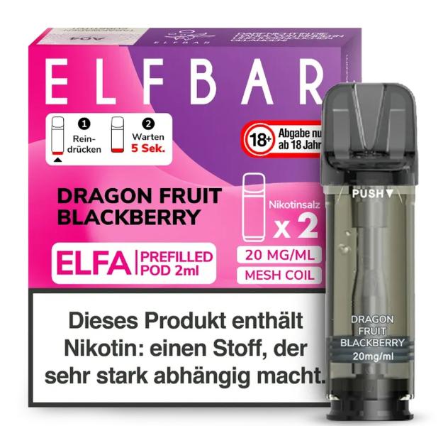 Elfbar Elfa Pod Dragon Fruit Blackberry 20mg/ml - 8,99 EUR