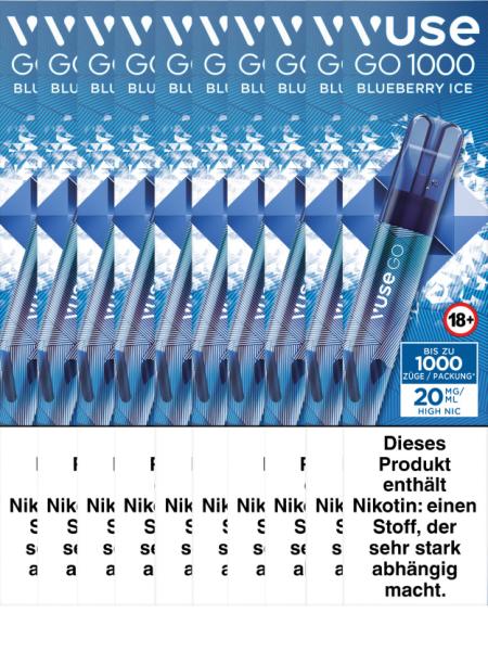 Vuse GO 1000 (PEN) Blueberry Ice 20mg - 10,50 EUR