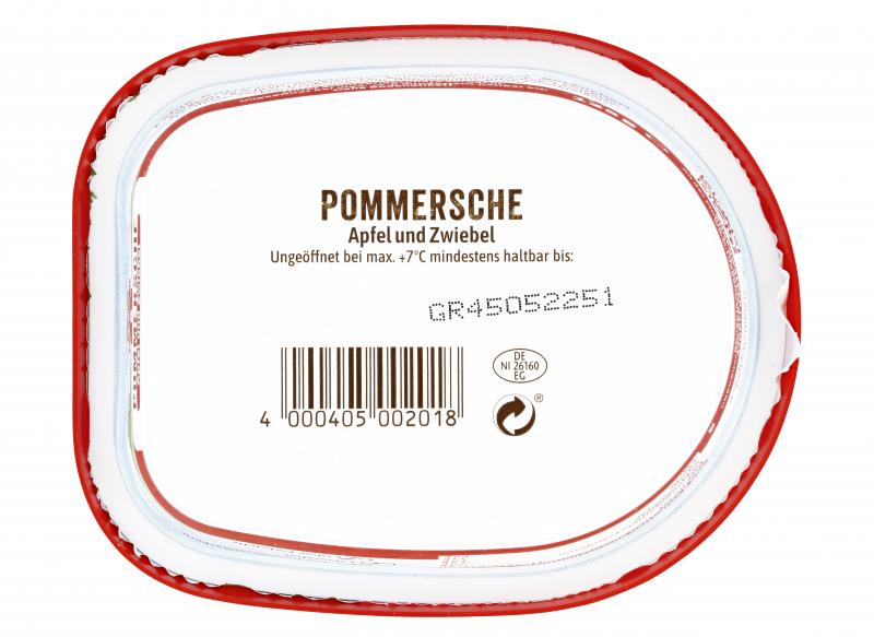 Rügenwalder Mühle Pommersche Feine Gutsleberwurst Apfel und Zwiebel