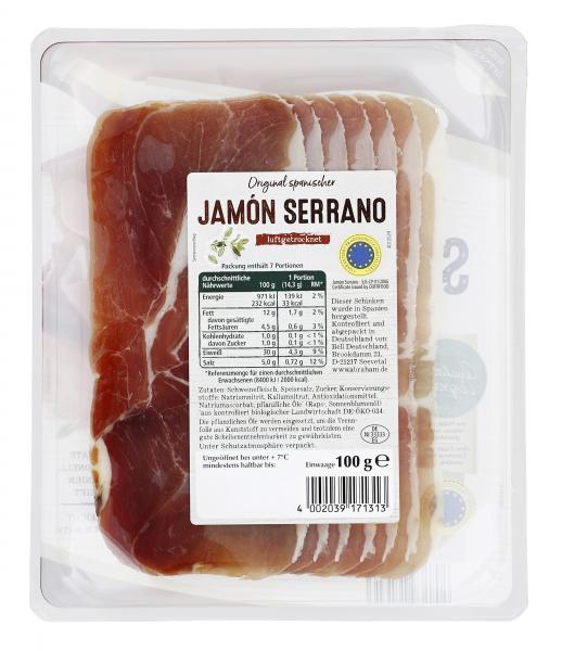 Abraham Original spanischer Jamón Serrano Schinken luftgetrocknet