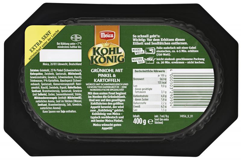 Meica Kohlkönig Grünkohl mit Pinkel & Kartoffeln