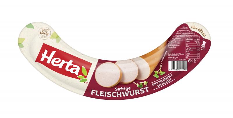 Herta Saftige Fleischwurst mit Buchenholz geräuchert