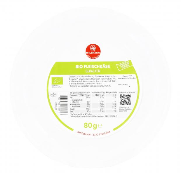 Wiltmann Bio Fleischkäse gebacken