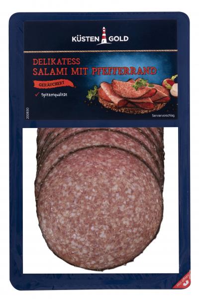 Küstengold Delikatess Salami mit Pefferrand
