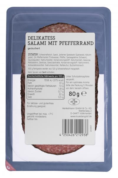 Küstengold Delikatess Salami mit Pefferrand