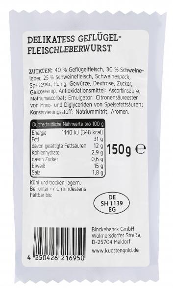Küstengold Delikatess Geflügel-Fleischleberwurst