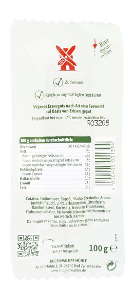 Rügenwalder Mühle Vegane Teewurst fein