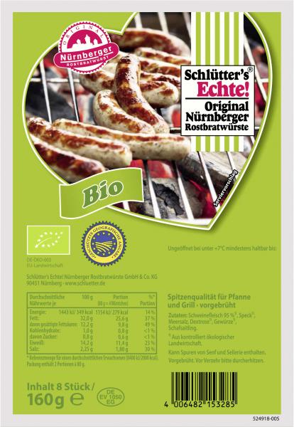 Schlütters Bio Original Nürnberger Rostbratwürste