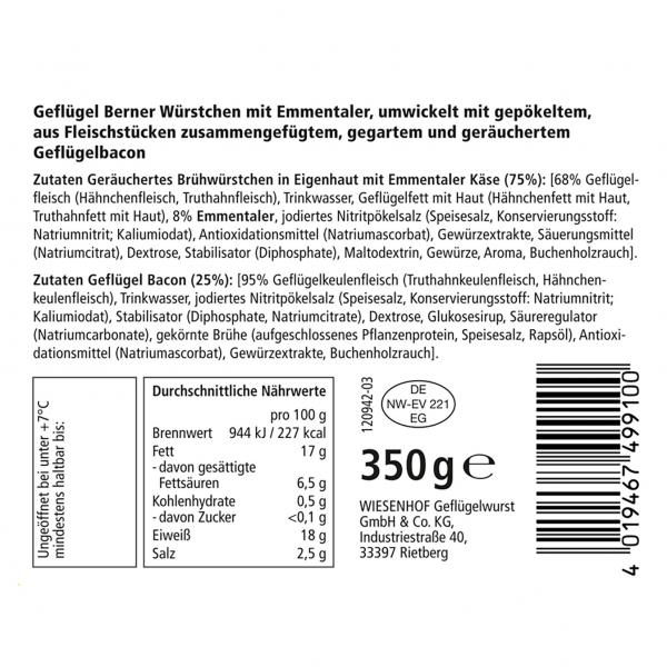 Wiesenhof Bruzzzler Berner Style Würstchen