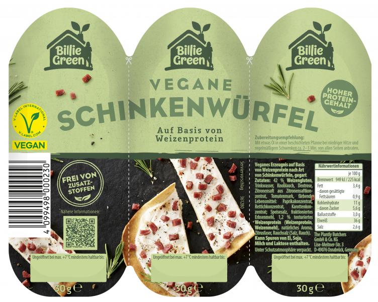 Billie Green vegane Schinkenwürfel