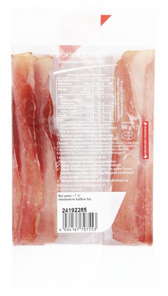 Abraham Sportler Schinken Rohschinken luftgetrocknet