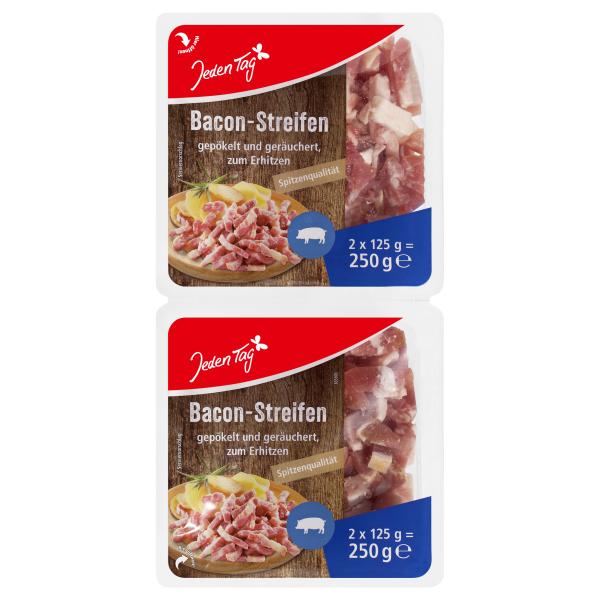 Jeden Tag Bacon Streifen geräuchert