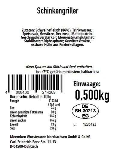 Meemken Schinkengriller