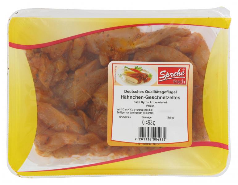 Sprehe Hähnchen-Geschnetzeltes nach Gyros Art