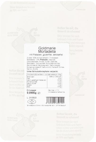 Goldmarie Mortadella mit Pistazien