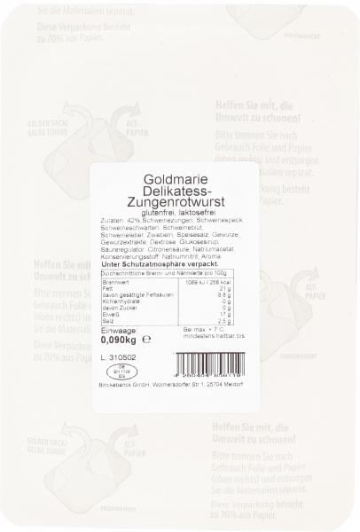 Goldmarie Delikatess Zungenrotwurst