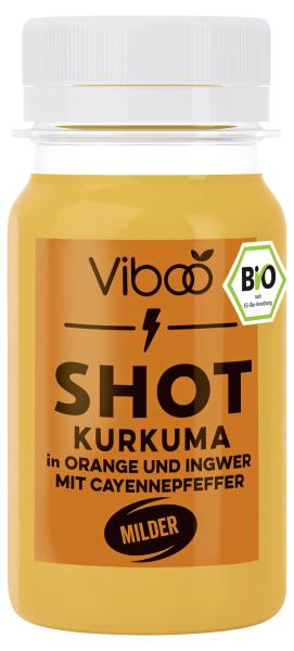 Viboo Bio Shot Kurkuma in Orange und Ingwer mit Cayennepfeffer (Einweg)