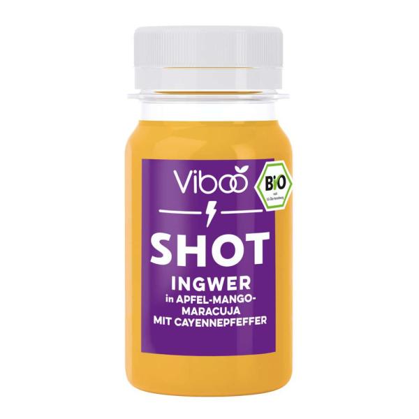 Viboo Bio Mehrfruchsaft Shot Ingwer Apfel Mango Passionsfrucht (Einweg)