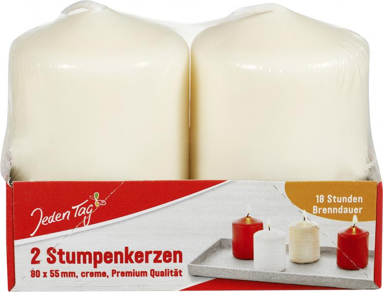 Jeden Tag Stumpenkerzen creme