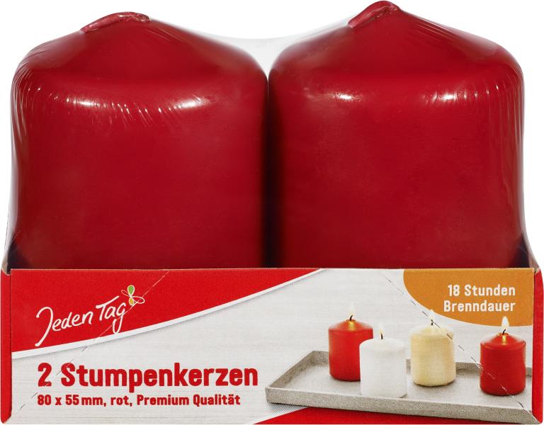 Jeden Tag Stumpenkerzen rot