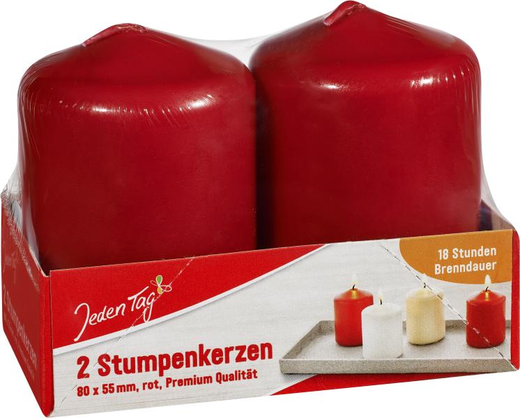 Jeden Tag Stumpenkerzen rot