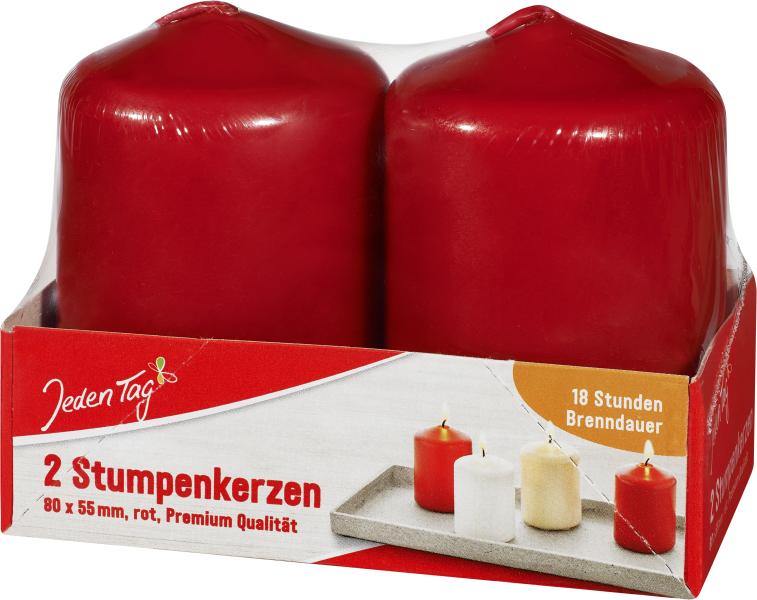 Jeden Tag Stumpenkerzen rot
