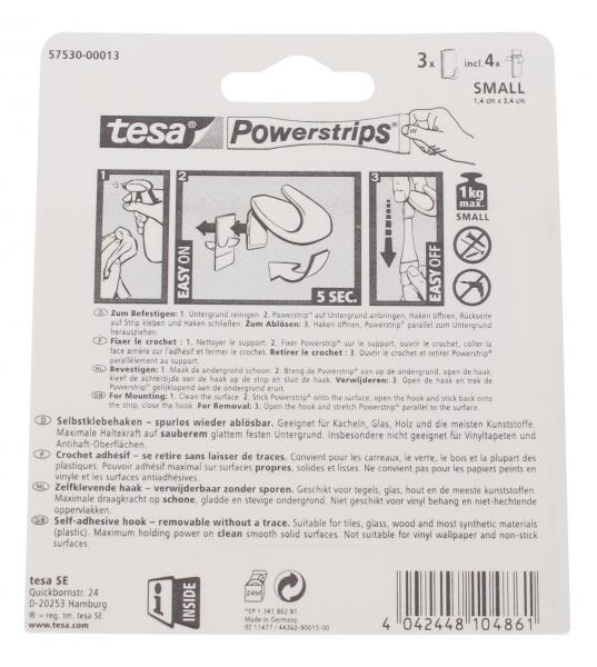 Tesa Powerstrips Selbstklebehaken small weiß