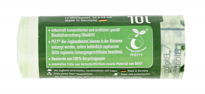 Pely Bio-Zugbandbeutel kompostierbar 10 Liter 