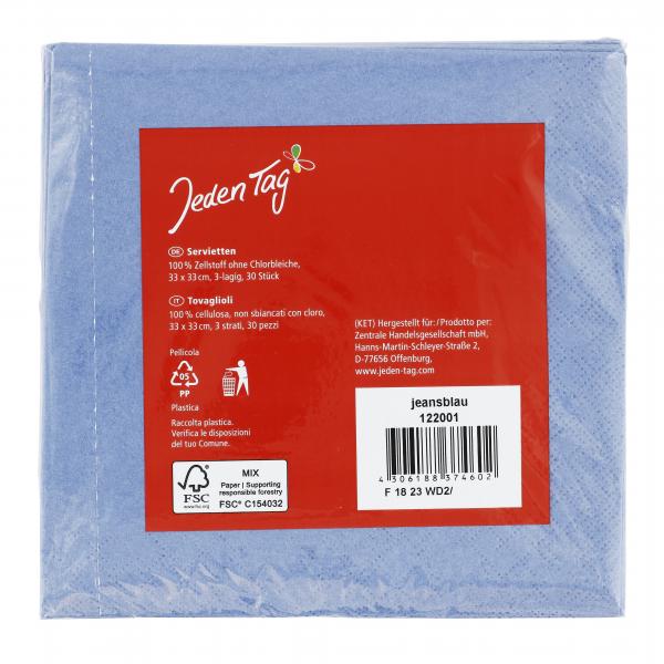 Jeden Tag Servietten 33x33cm blau