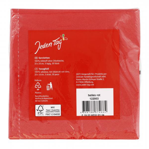 Jeden Tag Servietten 33x33cm rot