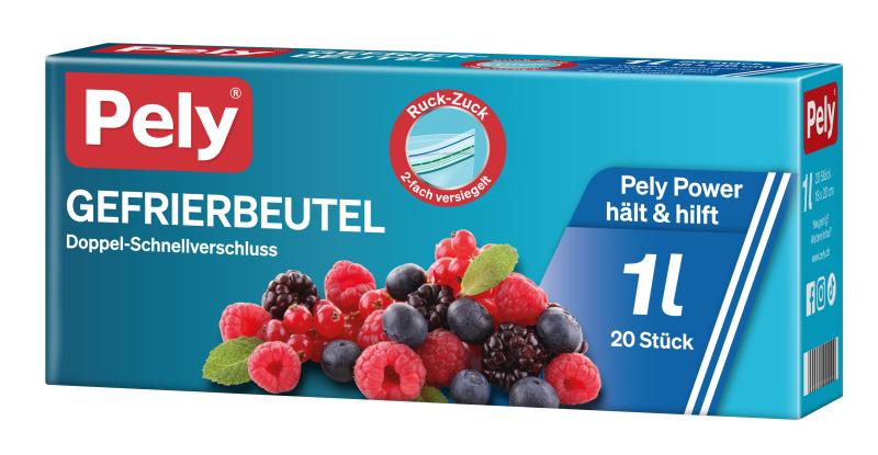 Pely Gefrierbeutel Doppel-Schnell-Verschluss 1 Liter