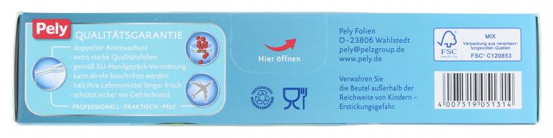 Pely Gefrierbeutel Doppel-Schnell-Verschluss 1 Liter