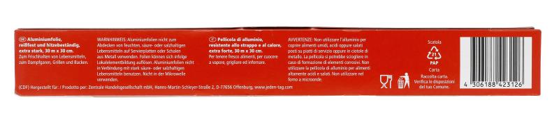 Jeden Tag Alufolie