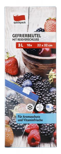 Quickpack Gefrierbeutel mit Reißverschluss 3 Liter