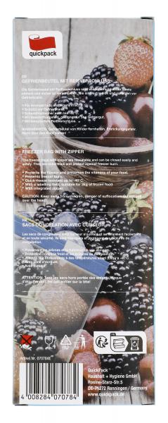 Quickpack Gefrierbeutel mit Reißverschluss 3 Liter